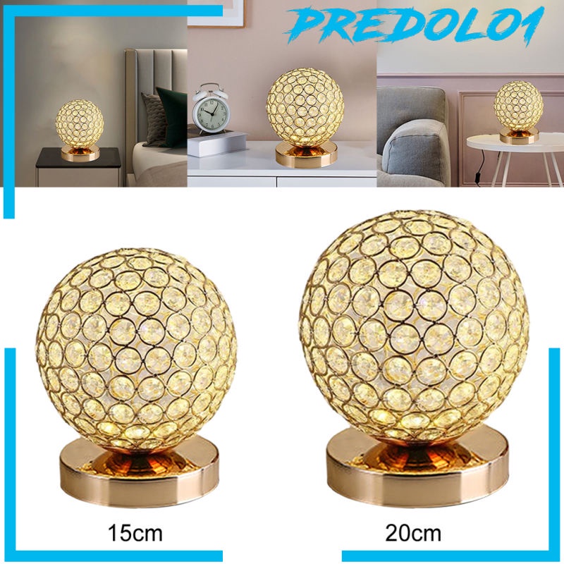 (Predolo1) Lampu Meja Bentuk Bola Kristal Untuk Dekorasi Kamar Tidur