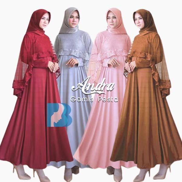 GAMIS BRUKAT ANDRA SPANDEX DUSTY MOCCA GRAY MARUN