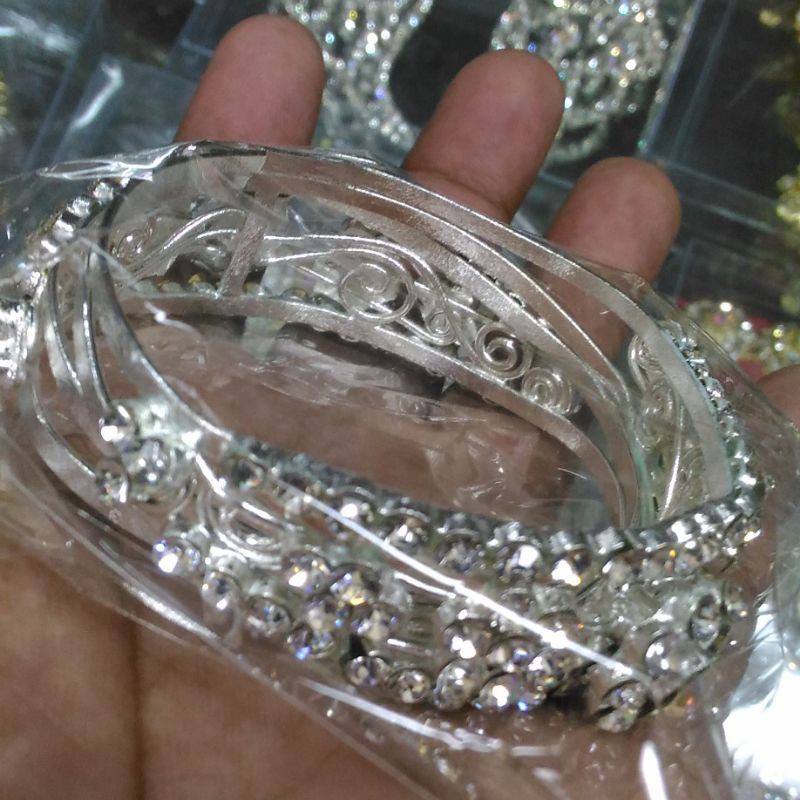 Sepasang gelang adat jawa perak kecil