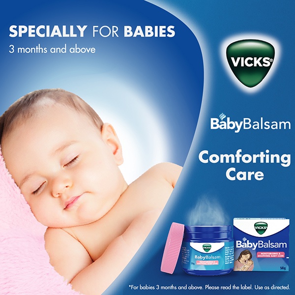 VICKS Baby Balsam 50gr Import Malaysia - Balsem Bayi Saat Flu