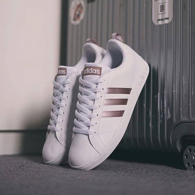 adidas neo advantage white rose gold