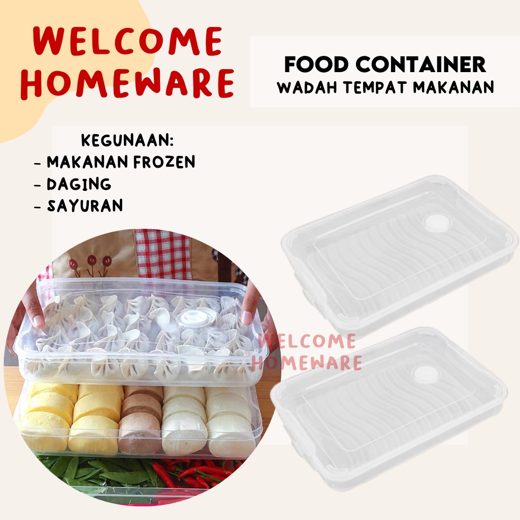 Food Container Tempat Kotak Makanan Kulkas Besar Sayur Buah Daging