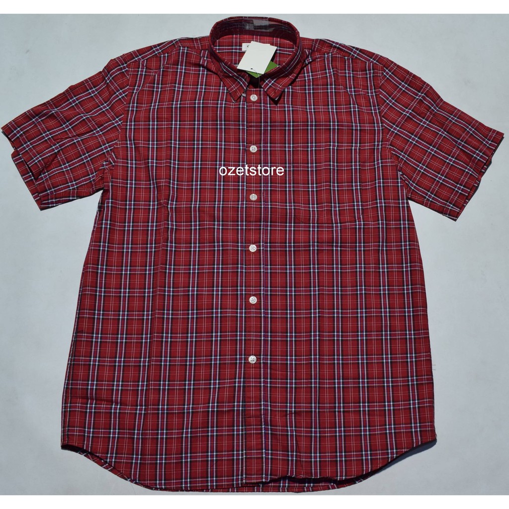 Kemeja Pria Casual Lengan Pendek Merah COLE Reguler CD28