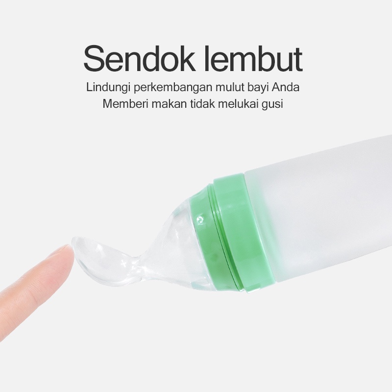 Silicone Sendok Makan Bayi/Tempat makan bayi silicon/90ml Sendok Silikon Bayi/Botol sendok makan bayi silicon (B50)