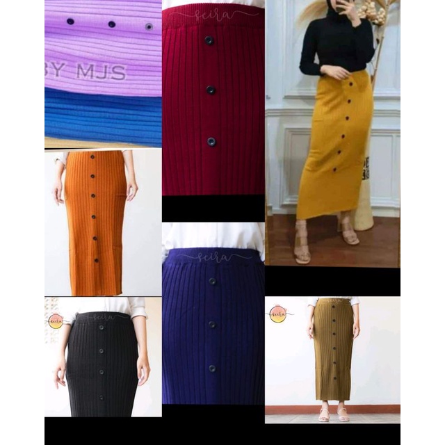 Rok Span Rajut Kancing