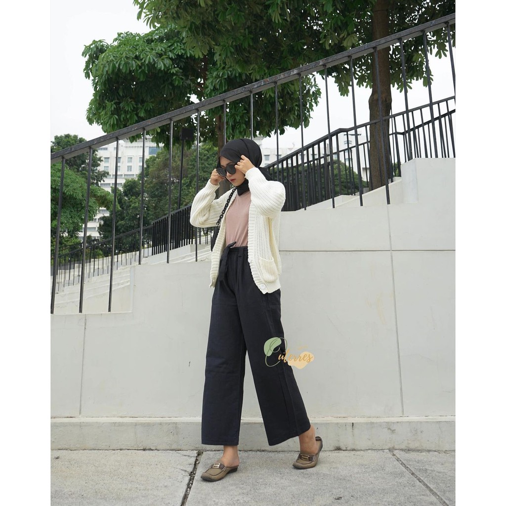 Seoul Wide Highwaist Kulot Linen Premium / Linen Pants Jumbo / Celana Kulot Bahan Linen Premium