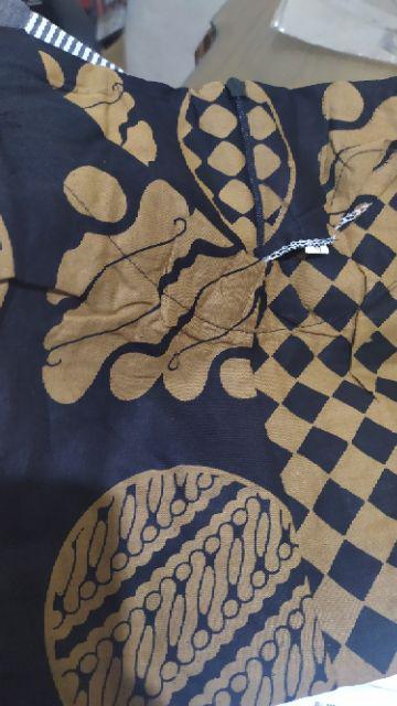 Tey-17 Batik Wanita Asj Sa Hrb026 Kenongo Kemeja Tosca Pendek Dengan Potongan