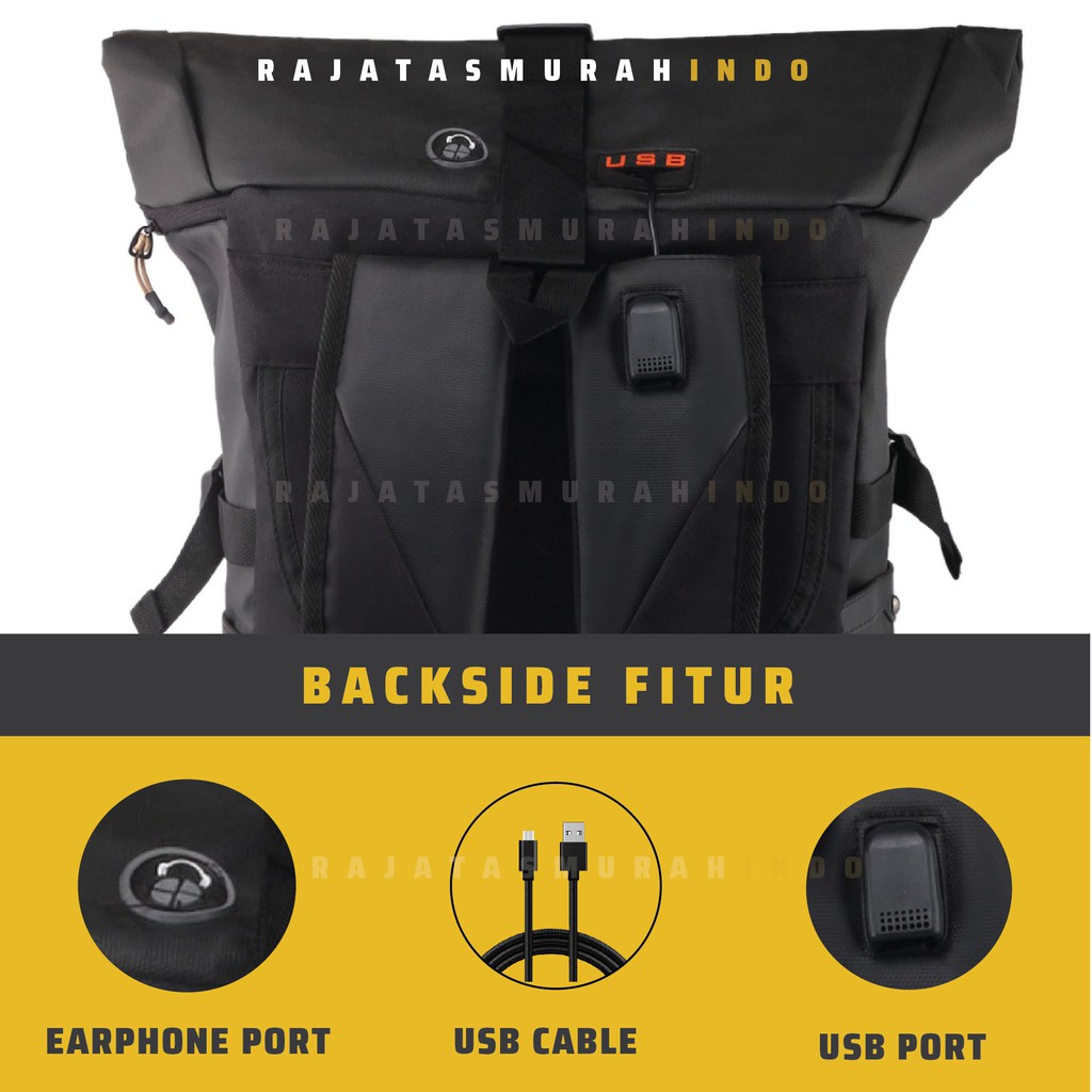 TAS TRAVEL - Ransel Gunung Outdoor Tas Ransel Pria Gear Bag 13131 - Montego + 2 PORT USB Charger RANSEL MUDIK LEBARAN