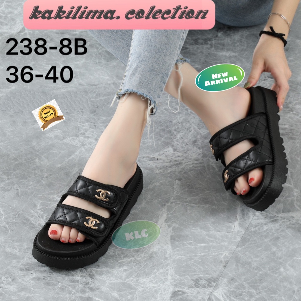 Balance 238-8B sandal wedges perempuan sendal selop karet jelly wanita kekinian