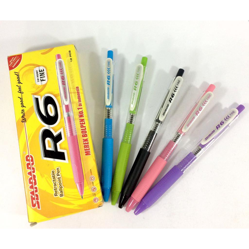 

Pulpen STANDARD R6 Fine Tip 0.5 mm Isi 12 pcs