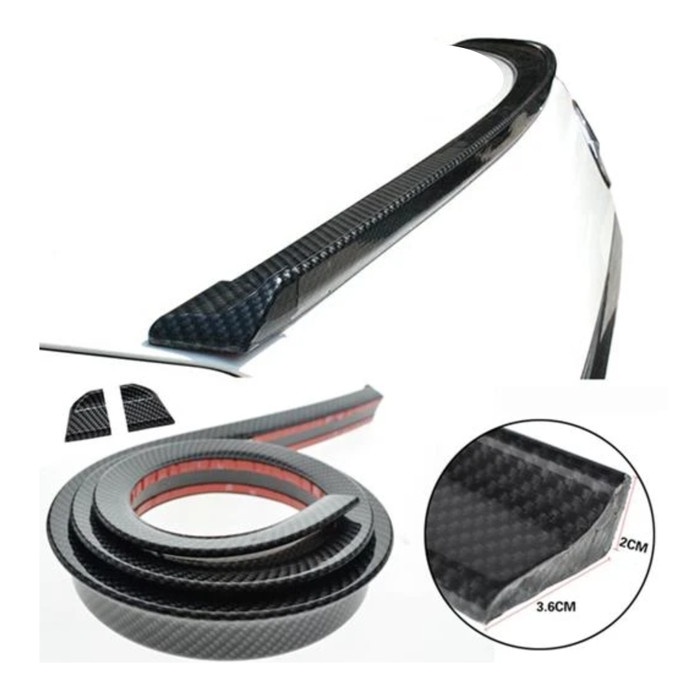 Ducktail Carbon Wing Sayap Pintu Bagasi Belakang Sedan UNIVERSAL - CARBON-NON LED