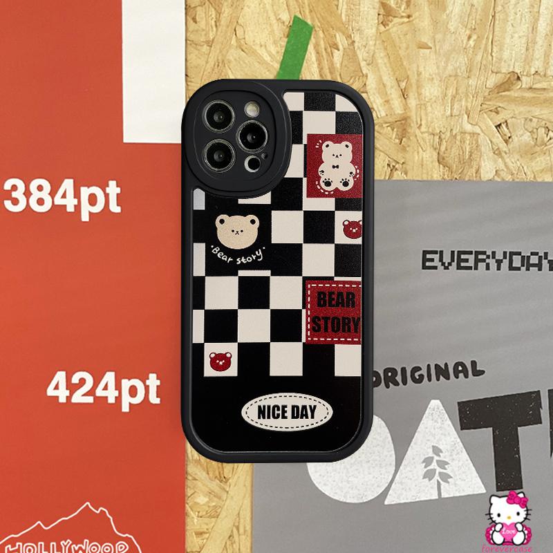 Case Motif Kartun Beruang Tersenyum Untuk OPPO A95 A96 A12 A16 A5 A9 2020 A3S A15 A7 A5S A3S A16K A16E A11K A54 A31 A74 Reno 5 6 7Z A16K A162 A53 A6 A11K A53 A15