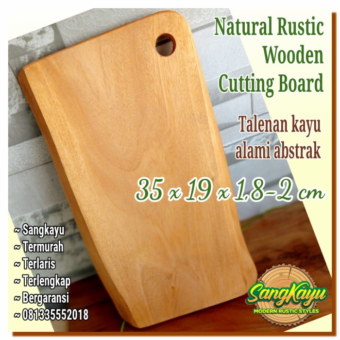 Talenan kayu rustic cutting board 35x19 properti foto kayu chopping bo