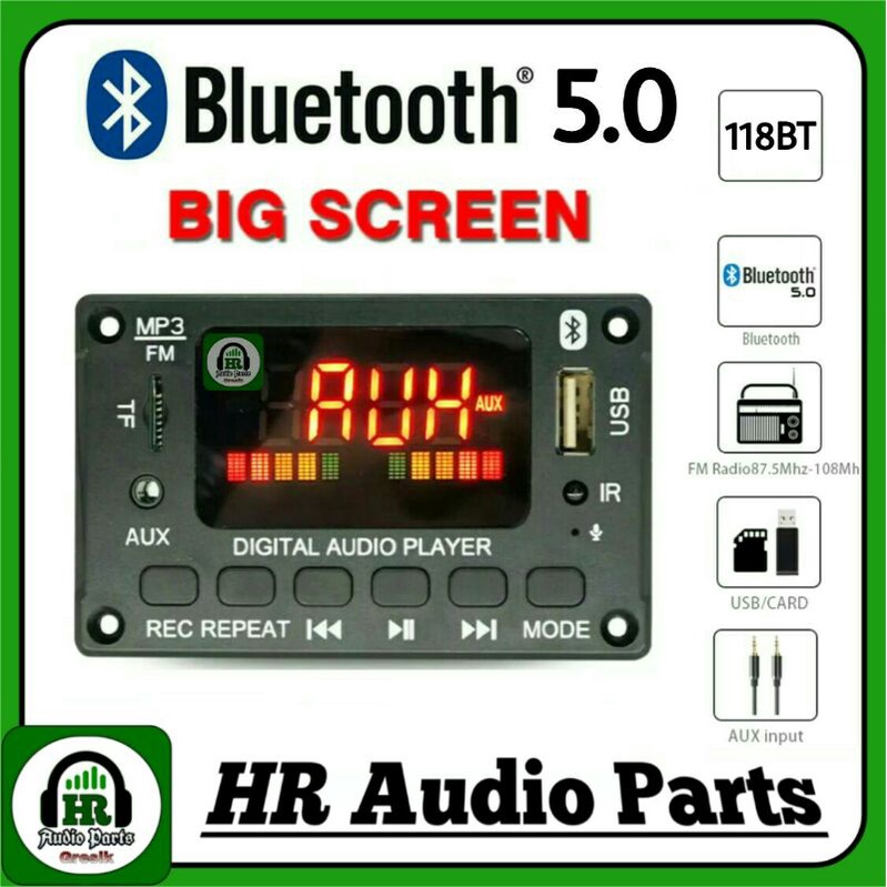 Modul MP3 Bluetooth 5.0 118BT Big Screen LED Display for Amplifier dll