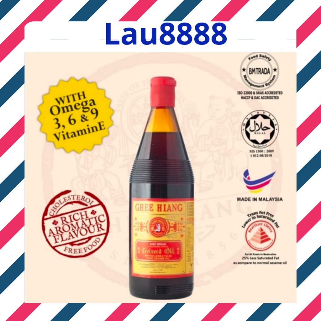 

GHEE HIANG SESAME OIL 700 ML ( MINYAK WIJEN MERK BABY GHEE HIANG )