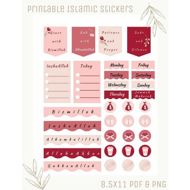 

sticker planner muslim ukuran A5