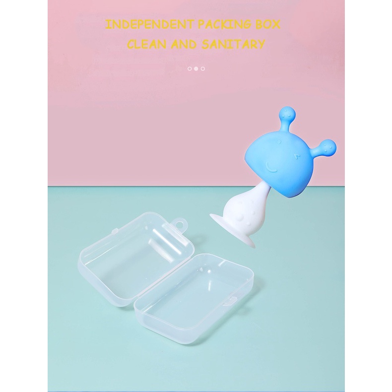 BabyBeeBoo Silicone Baby Mushroom Teether Bell Premium Silikon Mainan Gigitan Anak Bayi Bisa Bunyi-BLUE