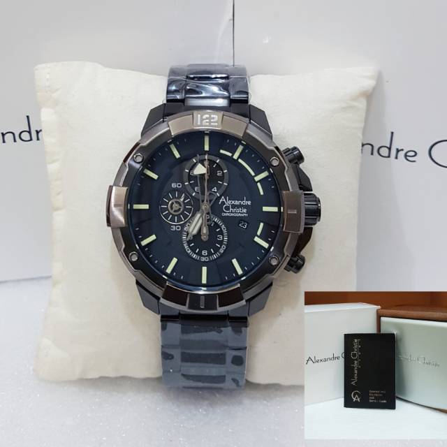 ALEXANDRE CHRISTIE PRIA AC 6551 BLACK GREY JAM TANGAN ALEXANDRE CHRISTIE AC 6551 ORIGINAL