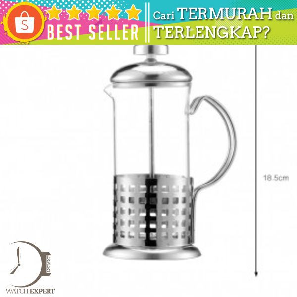 Duolvqi French Press Manual Coffee Maker Pot Stripe Pattern 800ml - KG72I - Silver