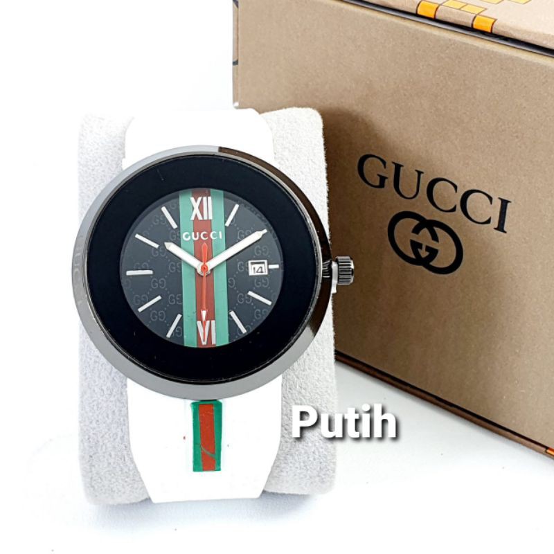 Jam Tangan Analog Pria Gucci G1034B Grade Ultimate Premium Free Box Logo Gucci
