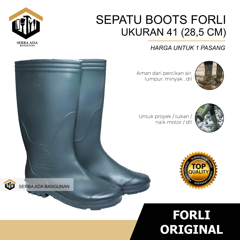 SEPATU BOT FORLI / SEPATU BOT KARET TINGGI/ SEPATU BOT PROYEK / SEPATU AIR BANJIR