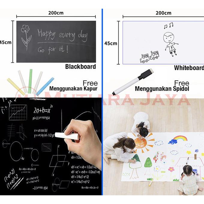 

Big Sale Sticker Whiteboard Blackboard Wallpaper papan tulis 45cmx2m Big Sale