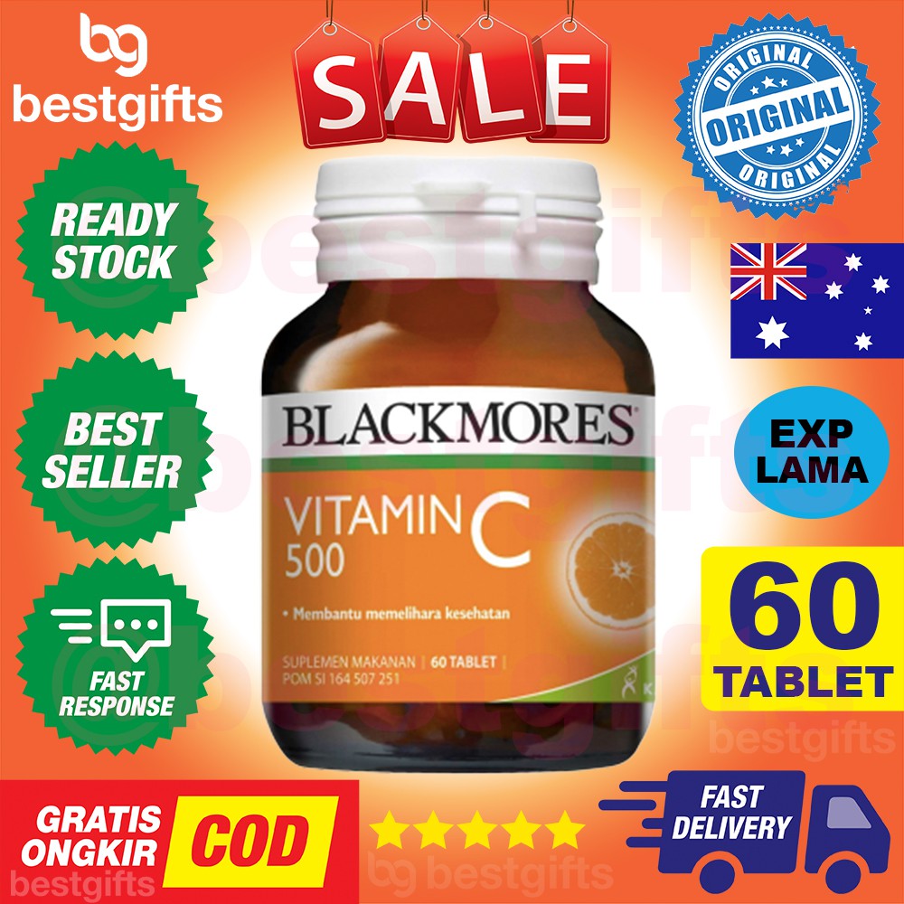 BLACKMORES VITAMIN C 500 MG VIT C 500MG ANTIOKSIDAN KEKEBALAN DAYA TAHAN TUBUH FLU PILEK 60 TABLET