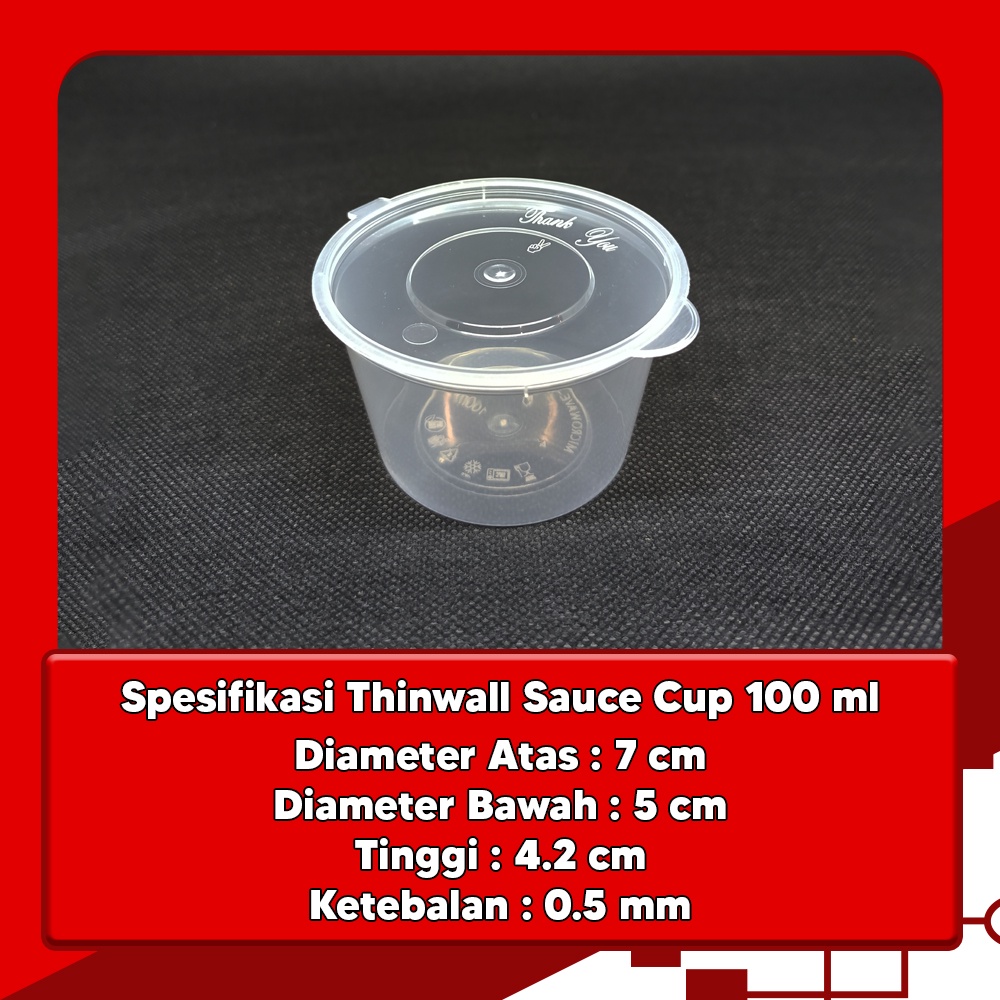 Thinwall CUP 100ml - 100 ml mini - Sauce Cup isi 50 set Murah