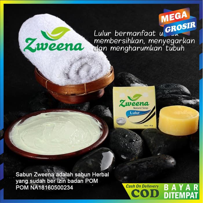 PROMO SABUN ZWEENA NATURAL SOAP LULUR ( SABUN HERBAL BER BPOM )