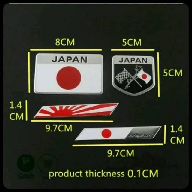 Emblem Japan JDM Jepang Bahan Alumunium Sheet