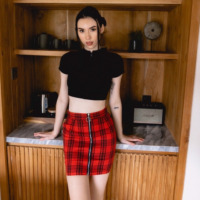 [SS] Pluffyschoice Grace Tartan Skirt Rok Wanita-7