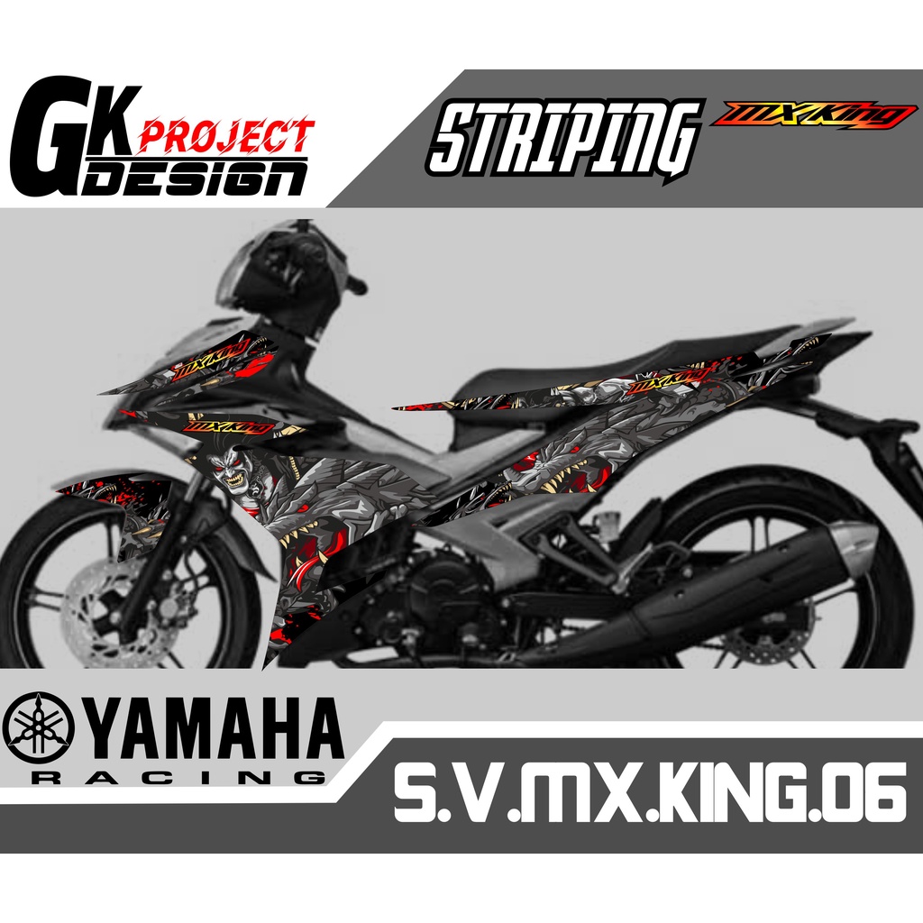 STRIPING MX KING 150 SEMI FULL - STIKER MOTOR MX KING MOTIF DRAGON 06