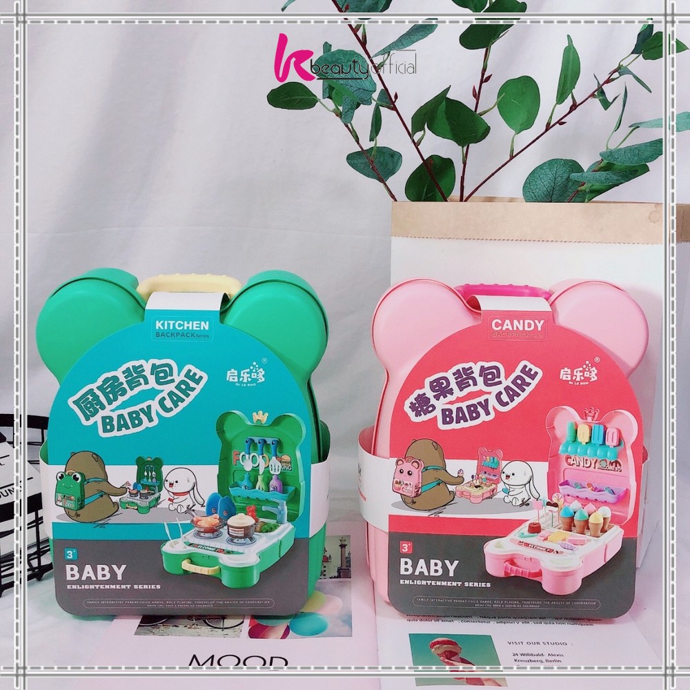 KB-M108 Mainan Kitchen Set Tas Ransel Anak Set Dapur Mainan Masak Masakan Wastafel / Ice Cream Maker