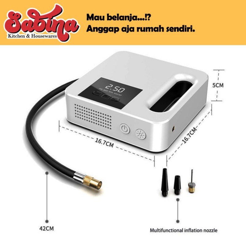 Pompa Angin Ban Portabel Mobil Motor Elektrik LCD Display Inflator