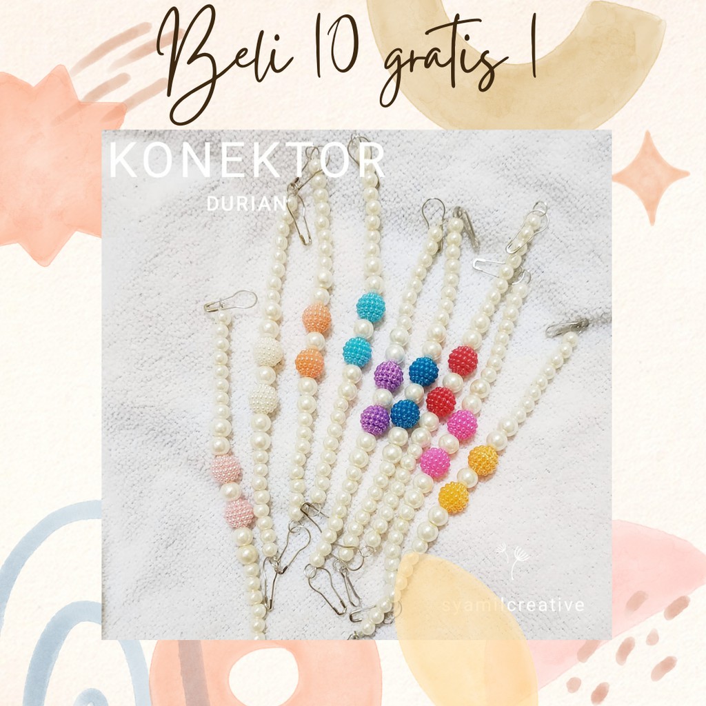 Konektor Masker HIjab Manik Mutiara 2 in 1