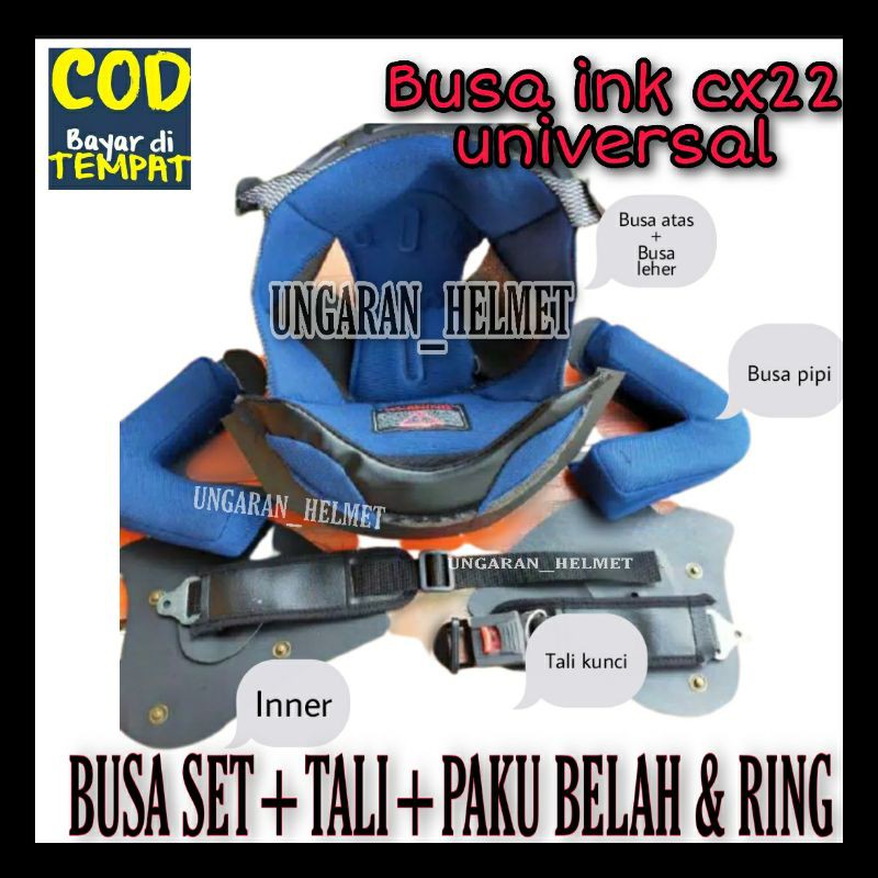 Busa Helm INK Univsrsal CX 22 CX25 + inner + tali helm free paku belah Spon komplit || COD