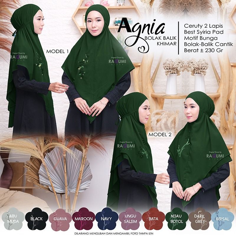 Jilbab Instan Bolak Balik Raqumi Agnia Khimar Hijab