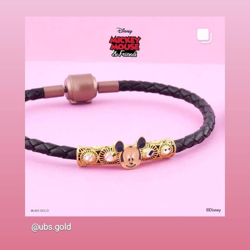 Charm mainan pipa gelang disney mickey, minnie, donald, daisy, winnie the pooh UBS kadar 8K dan 16K