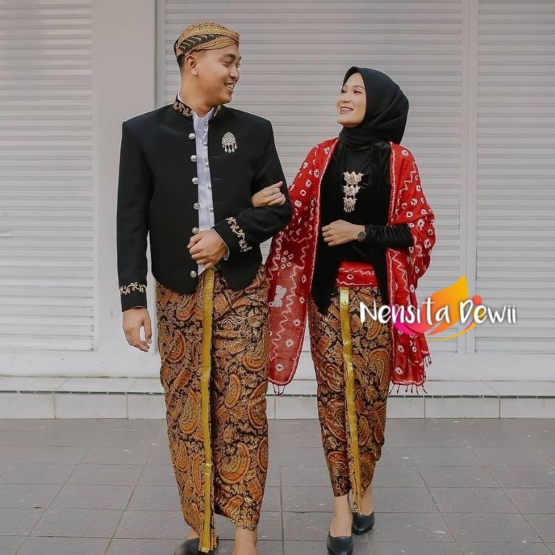 Baju Prewedding Premium / Baju Couple Adat Jawa - Solo, Motif Semenromo (Prodo)