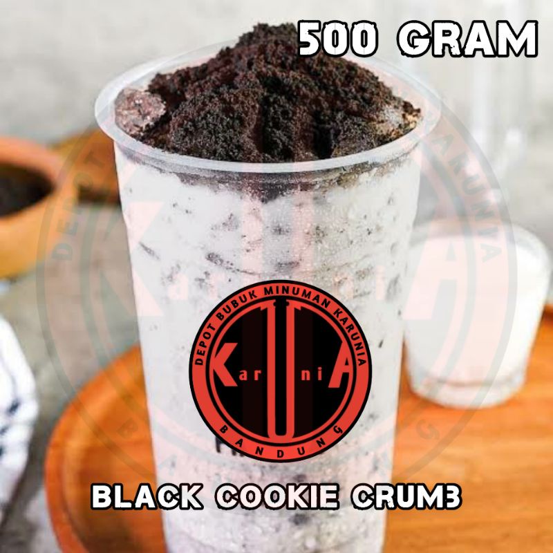 Topping Black Cookies Crumble Crumbs 500 Gram / Remahan Biskuit untuk Topping Minuman