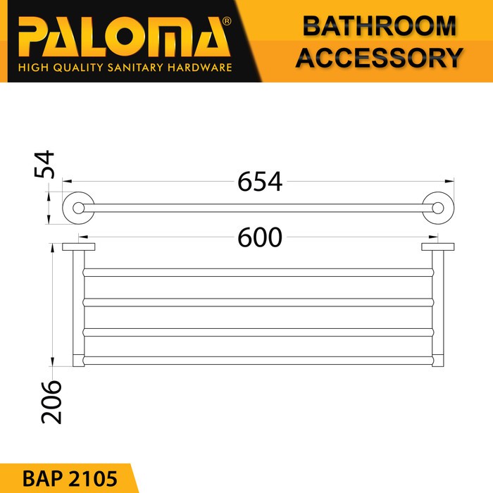 PALOMA BAP 2105 Rak Handuk Baju Gantungan Hanger Dinding Kamar Mandi