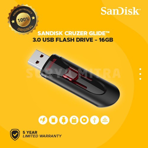 Flashdisk Sandisk Cruzer Glide 16GB CZ600 3.0