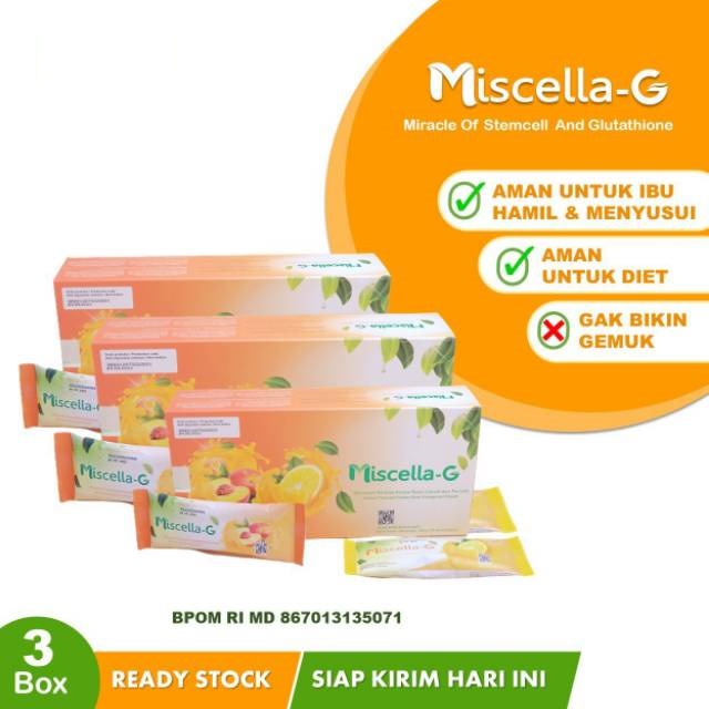 (ORIGINAL MISCELLA-G Minuman Collagen L-Glutathione Anti Gemuk 3 Box