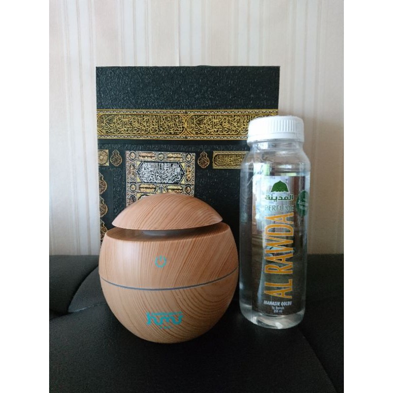 Paket Humidifier dan Parfum Arab Al Madinah Rose Nabawi Kiswah Rawdah Hajar Aswad