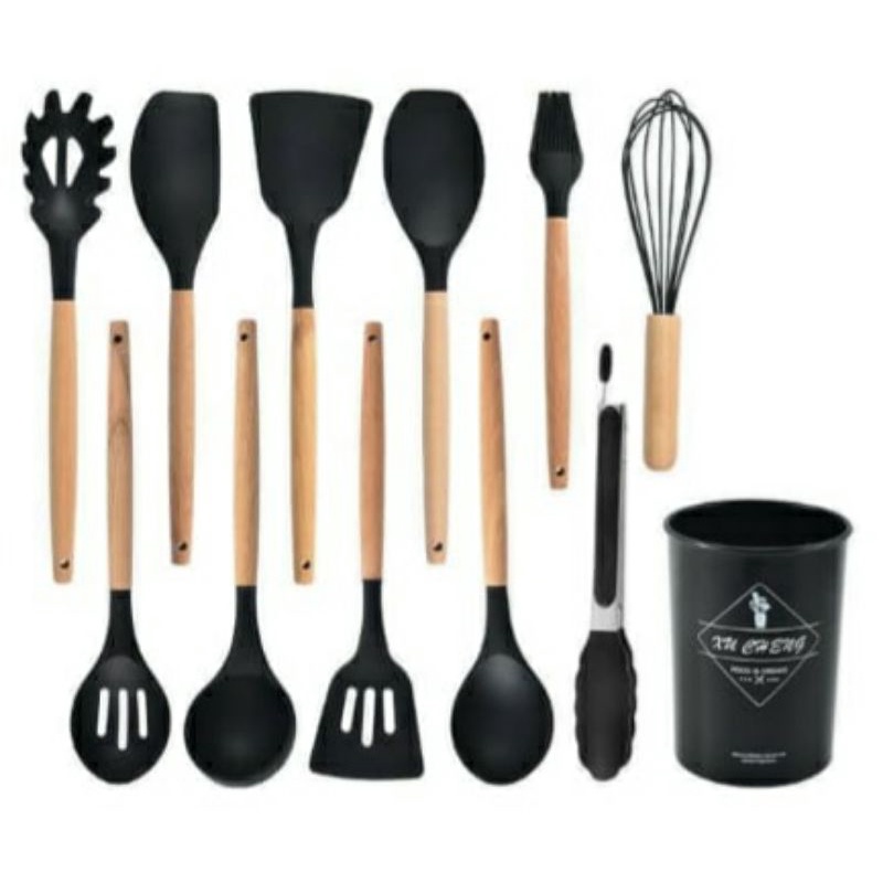 Alat Masak / Peralatan Masak 12 in 1 SET Silicone Kitchen Set Spatula