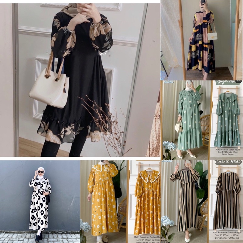 Pratiwi Midi Tunik Wanita Busui Terbaru 2021 Kekinian Allsize Fit To L Ld 105 Cm Remaja Muslim Bahan