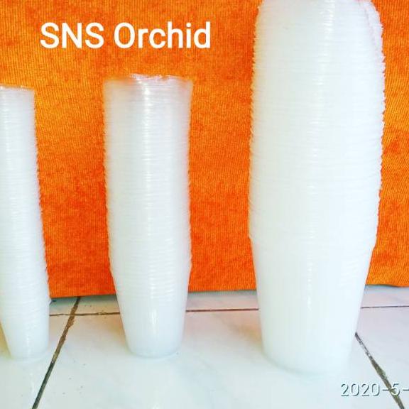 Wow Murah Meriah.. Pot flexibel besar anggrek dewasa 100 pcs fleksibel plastik bening transparan sof