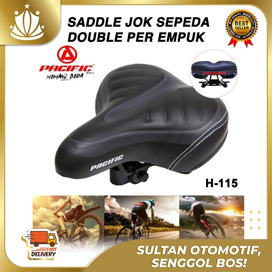 Jok Sadel Sepeda PER Empuk Lebar Lipat, Fixie, MTB, BMX UNIVERSAL