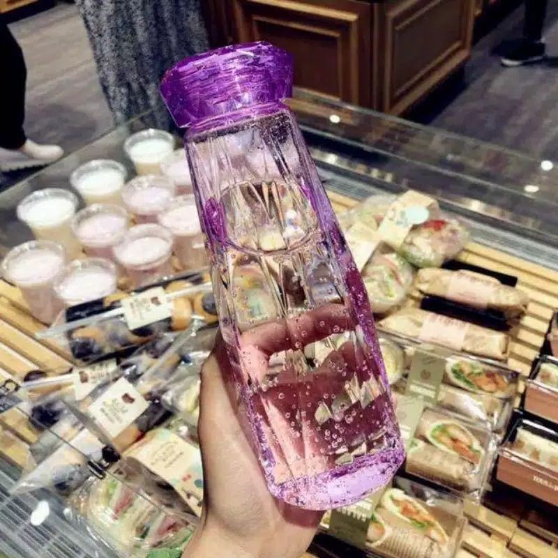 Botol Kaca Minum Polos Diamond Kristal Tumblr Tempat Minum Bening BOTOL KACA KRISTAL Botol Minum Viral