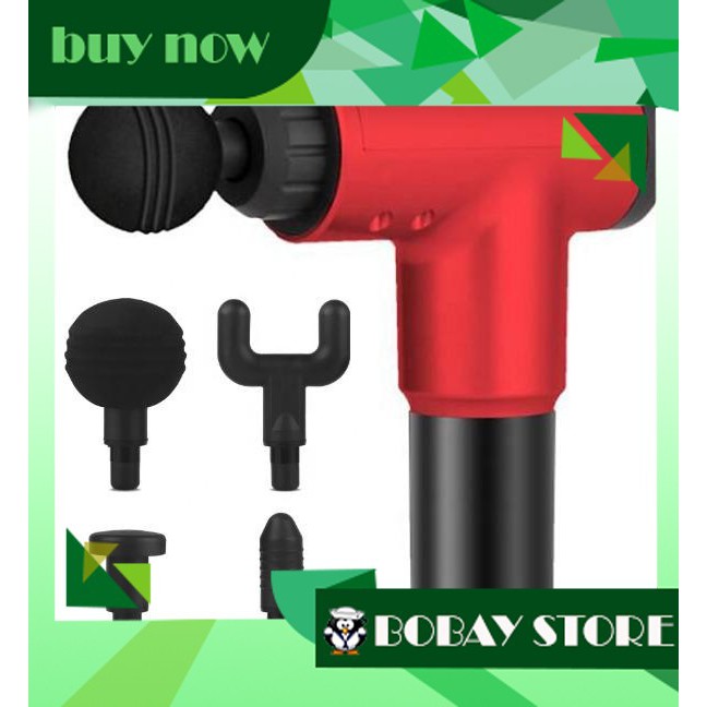Alat Pijat Getar Elektrik Portable Wireless Muscle Fascial Massage Gun - Biru